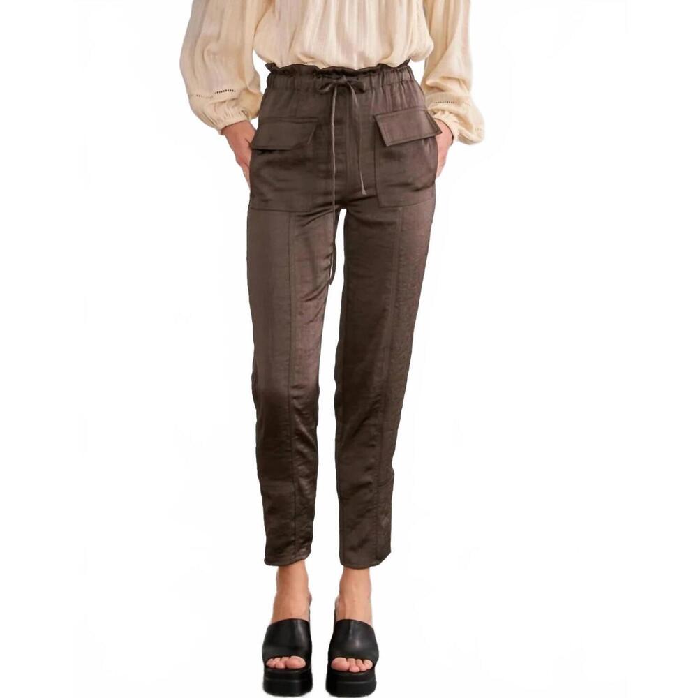 NEW NEKANE NKN santa satin cargo pant in brown